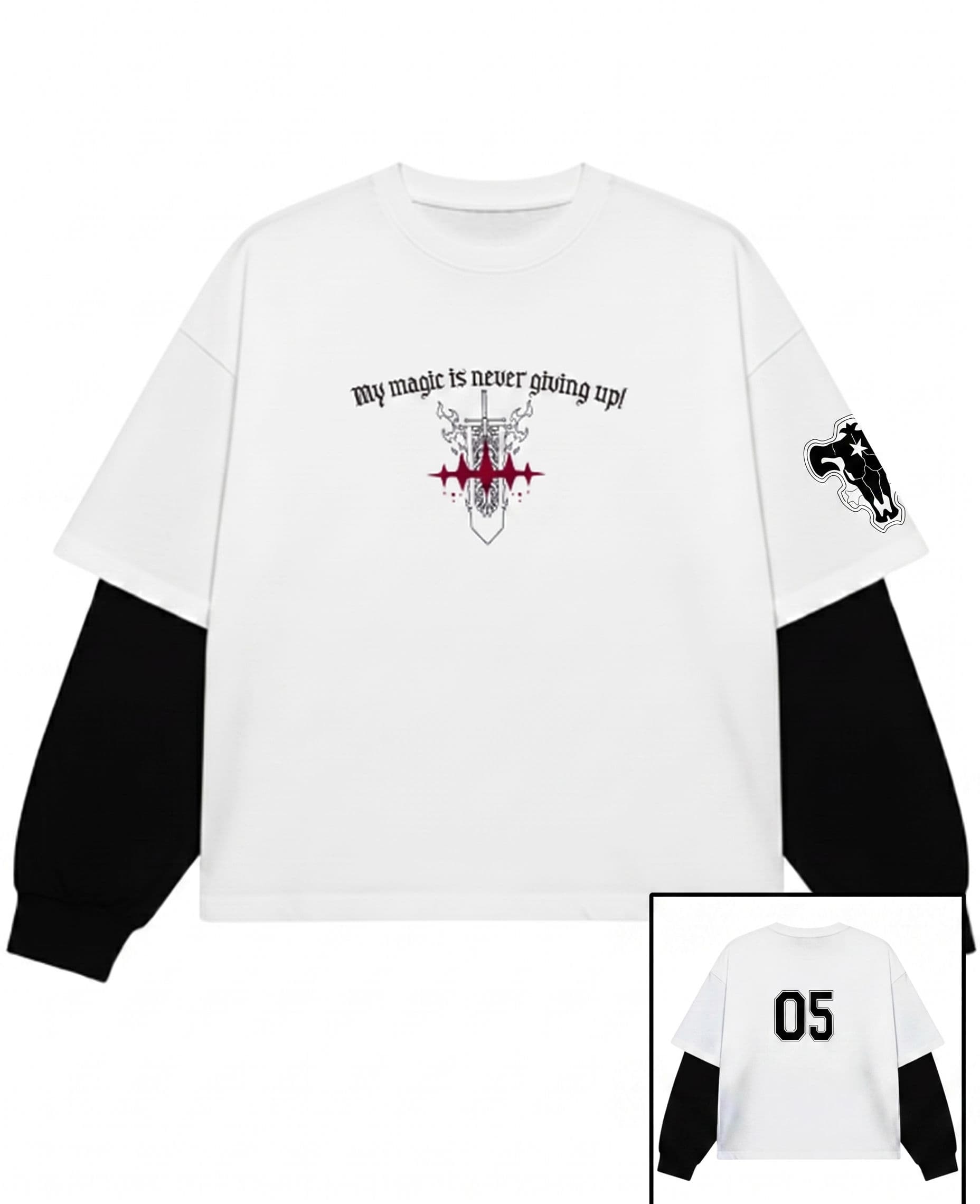 Black Clover Dr sleve Tee detail 1